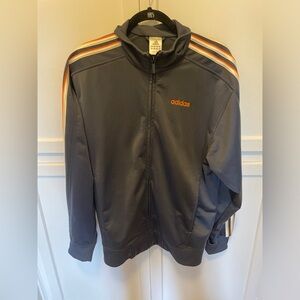 Adidas Grayish navy and Orange Bomber Jacket